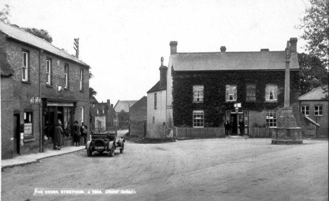 Stretham High Street and the Red Lion, early 20th Century